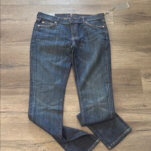 7 For All Mankind Blue Straight Leg Jeans